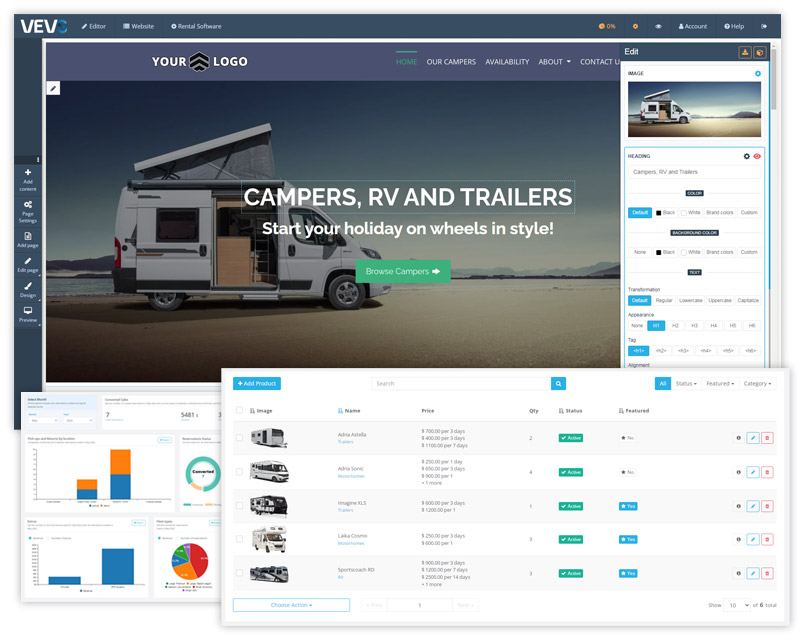 VEVSoftware Caravan & RV Rental Software