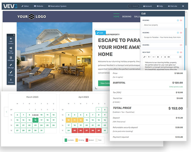 VEVSoftware Rental Property Website Builder