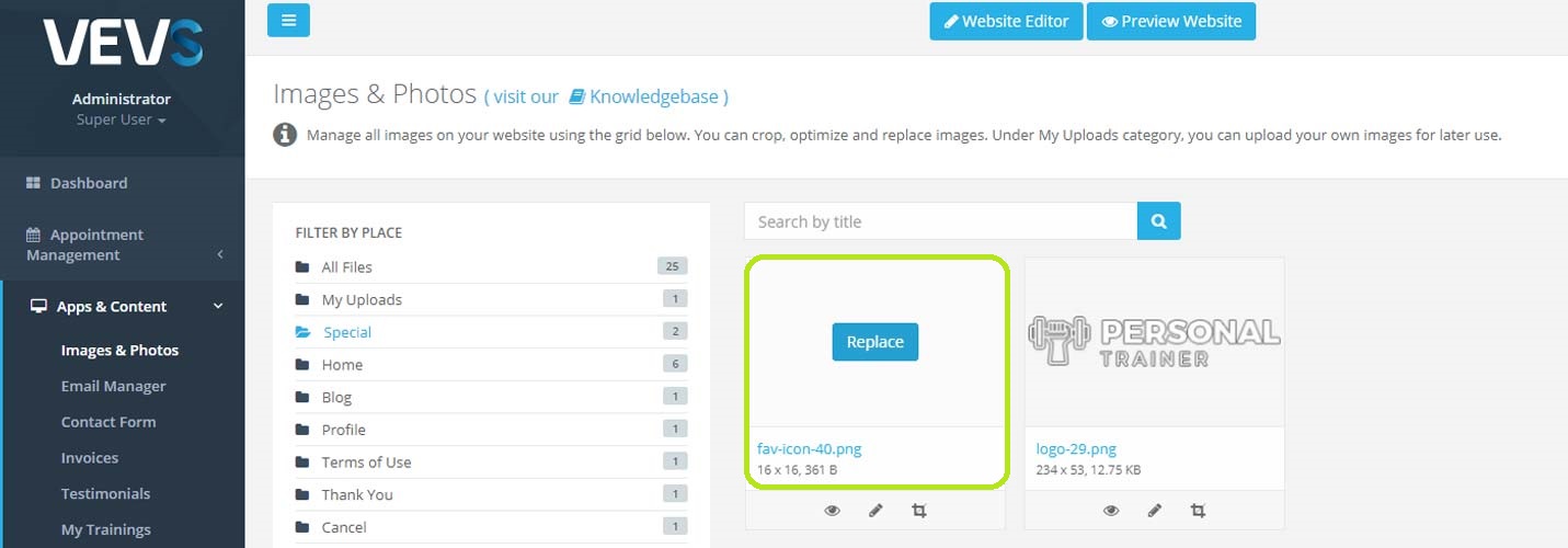VEVSoftware websites - logo and favicon