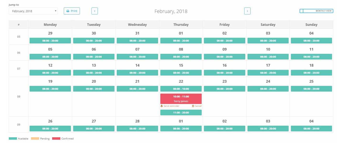 VEVSoftware Individual Professionals Websites - Schedule
