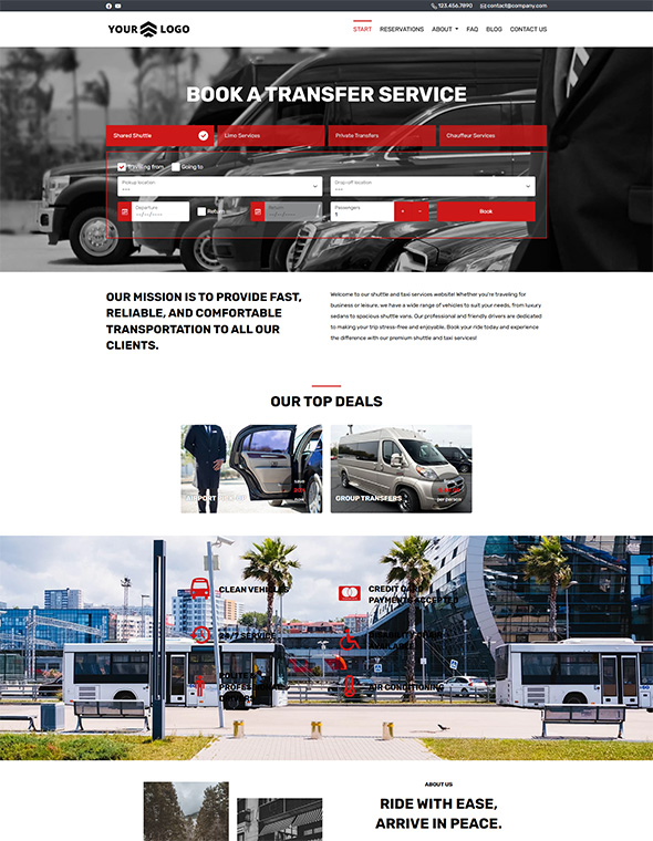 Shuttle Booking Software - Website Template #1