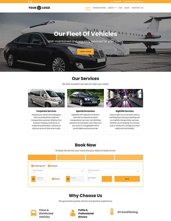 Shuttle Booking Software - Website Template #5