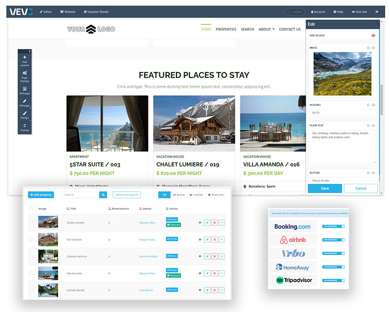 VEVSoftware Vacation Rental Software & Website