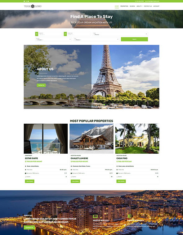 Vacation Rental Software - Website Template #10