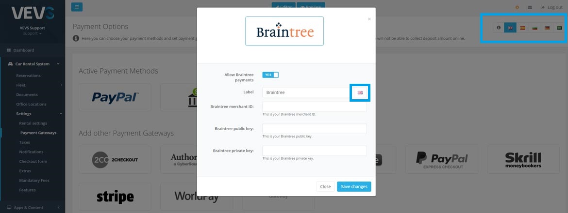VEVSoftware Websites Payment Gateways
