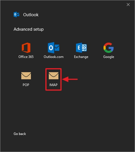 Email from VEVSoftware - Outlook 2016 configuration - step 4