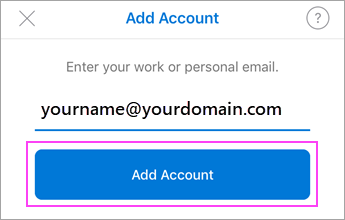 Mobile Outlook add VEVSoftware Email Account