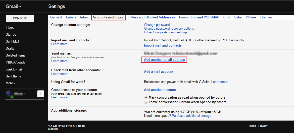 Gmail Accounts and Import
